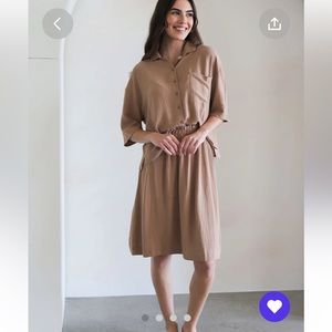 By Tess collection brown shirt and skirt set